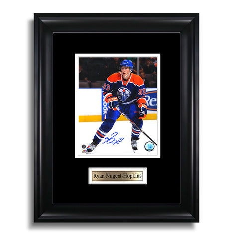 Fotografía enmarcada firmada por Ryan Nugent-Hopkins de los Edmonton Oilers