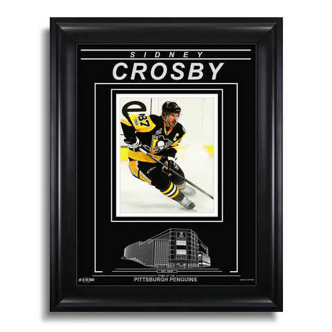 Fotografía enmarcada grabada de Sidney Crosby de los Pittsburgh Penguins - Action Stop