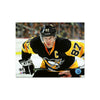 Fotografía enmarcada grabada de Sidney Crosby de los Pittsburgh Penguins (primer plano)