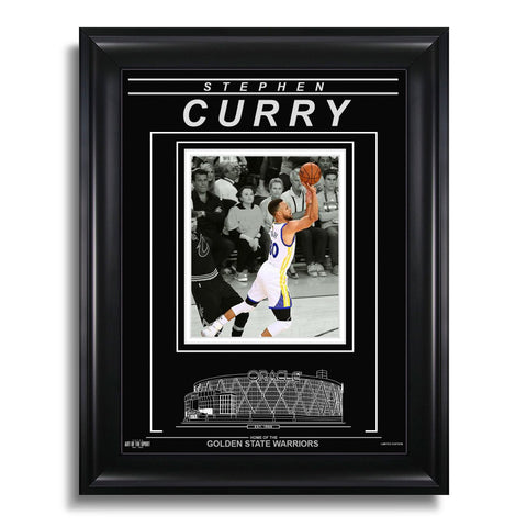Fotografía enmarcada grabada de Stephen Curry, Golden State Warriors - Action Spotlight