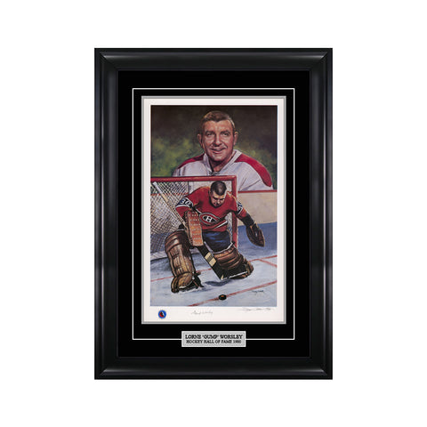 Impresión de edición limitada firmada por Gump Worsley de los Montreal Canadiens