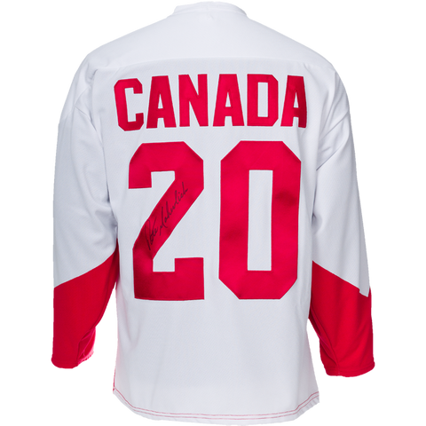 Camiseta de la Summit Series 1972 del equipo de Canadá firmada por Peter Mahovlich
